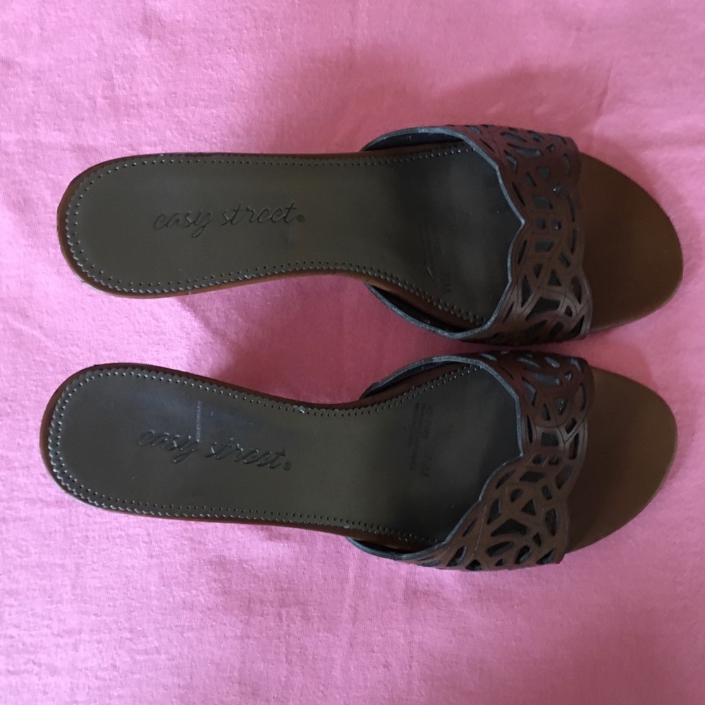 Easy Street Wedge Slips Ons, Brown, Size 7.5 M